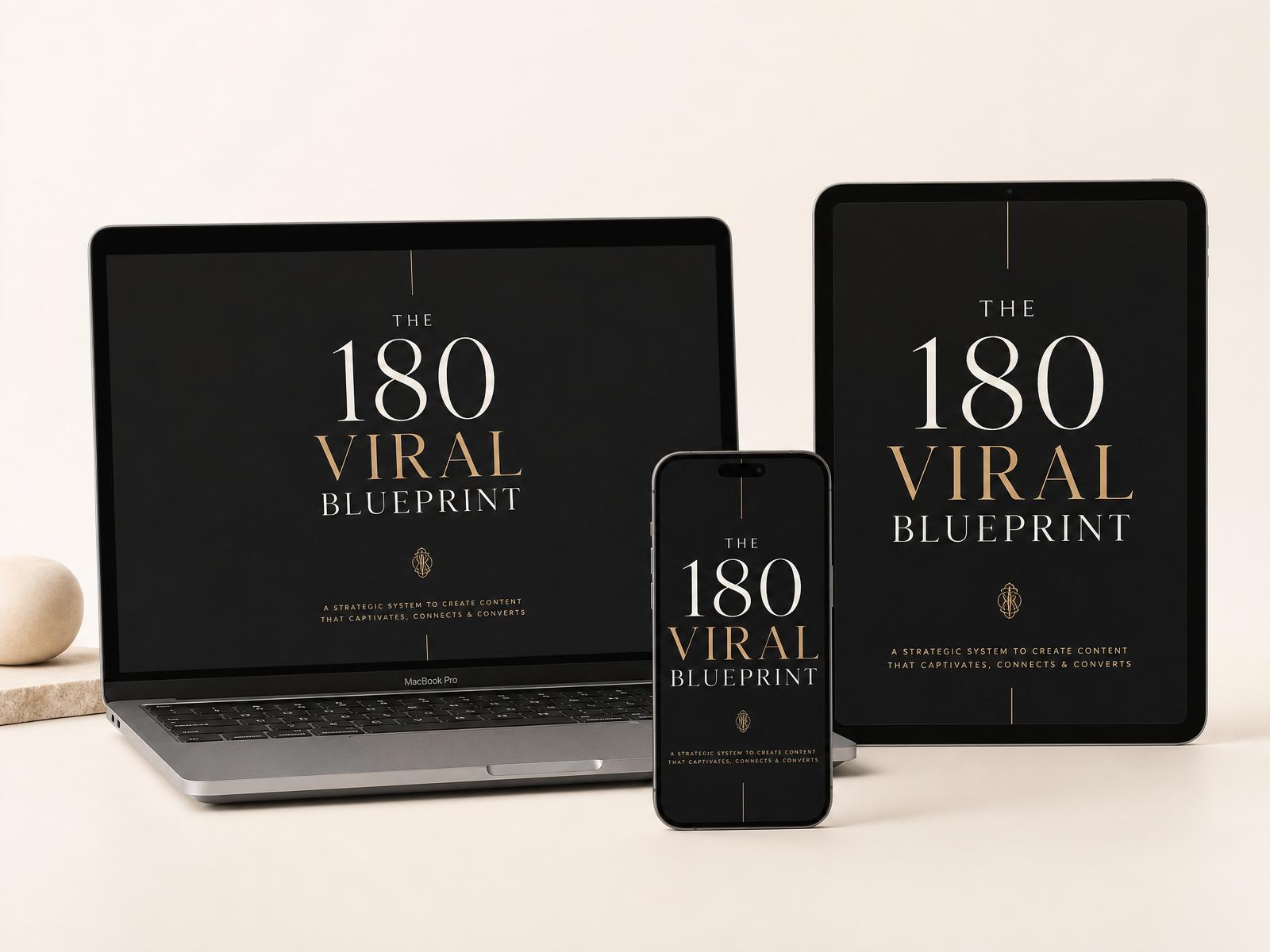 The 180 Viral Blueprint on MacBook Pro, iPad Pro and iPhone